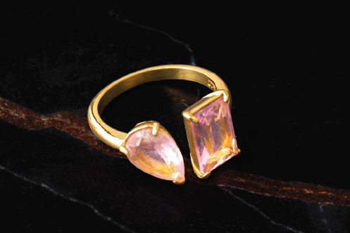 PAZ&CO Salar Ring Pink Crystals Atacama Collection